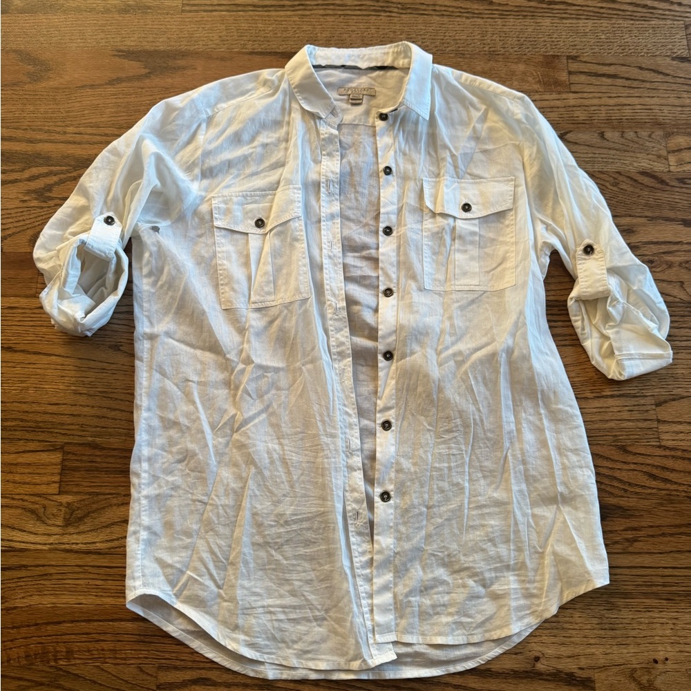 Burberry Cream Button Down Shirt